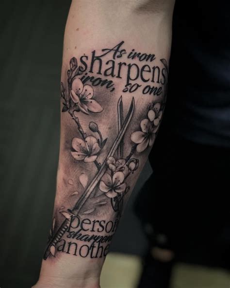 iron sharpens iron tattoo|More.